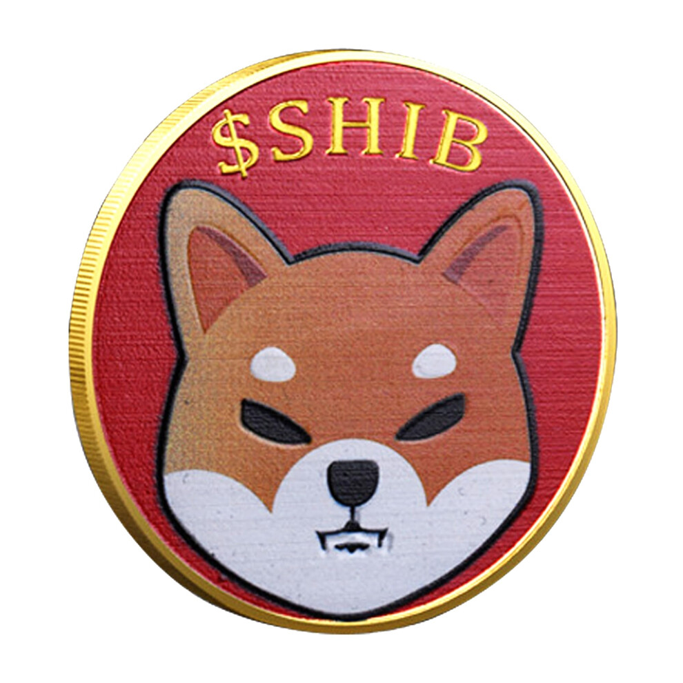 Pezzo Di Moneta Shiba Inu, Moneta Commemorativa Shiba, Placcata In Oro E Rosso 24 Carati, 3 Mm, Moneta Da Collezione In Criptovaluta Shib Con Cus