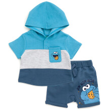 Sesame Street Cookie Monster Nyfödda Pojkar Hoodie och Short Blue Cookie Monster 3-6 Månader
