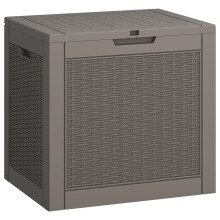 LHBGO 31 Gallon Deck Box Resin Outdoor Storage Box Waterproof and UV Resistant Deck Box Lightweight Storage Box for Garden To