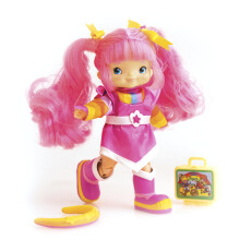 Rainbow Brite Tickled Pink 5,5-tums poserbar mode-docka med 4 avslöjande tillbehör - rörlig och modemedveten