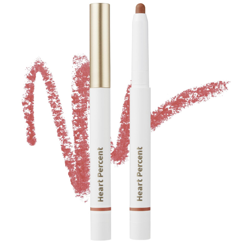 Heart Percent Dote On Mood Lip Pencil, Long-Lasting Creamy Lip Crayon Smooth Color Liner Retractable Lipstick Pencil 0.8G, 18. Fig Rose