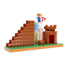 Super Mario Nintendo 2.5"" Action Figures Course Complete Playset with Mario Figure Interactive Stairs Flagpole Castle and Base Platform