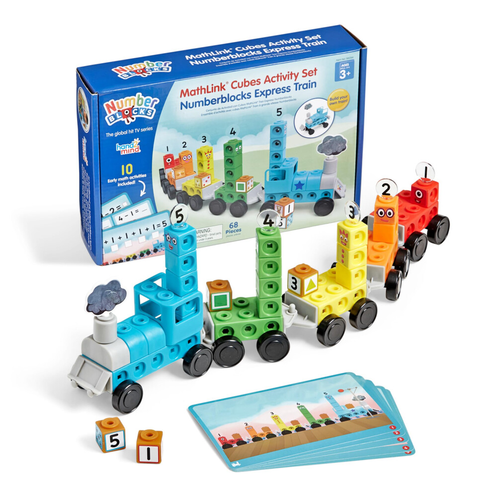 Hand2mind Numberblocks Express Train Mathlink Cubes Activity Set (96094) - Preschool Counting, Early Math Skills & Train Cars