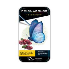 Prismacolor Technique Animal Drawing Set Includes Colored Pencils and Step-by-Step Drawing Tutorials Assorted Colors 12 Count