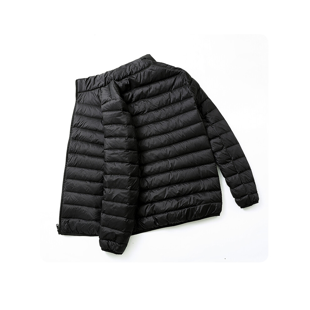 (Noir, M) Doudoune en duvet de canard ultra légère pour homme, vêtement d'extérieur portable, manteau coupe-vent imperméable