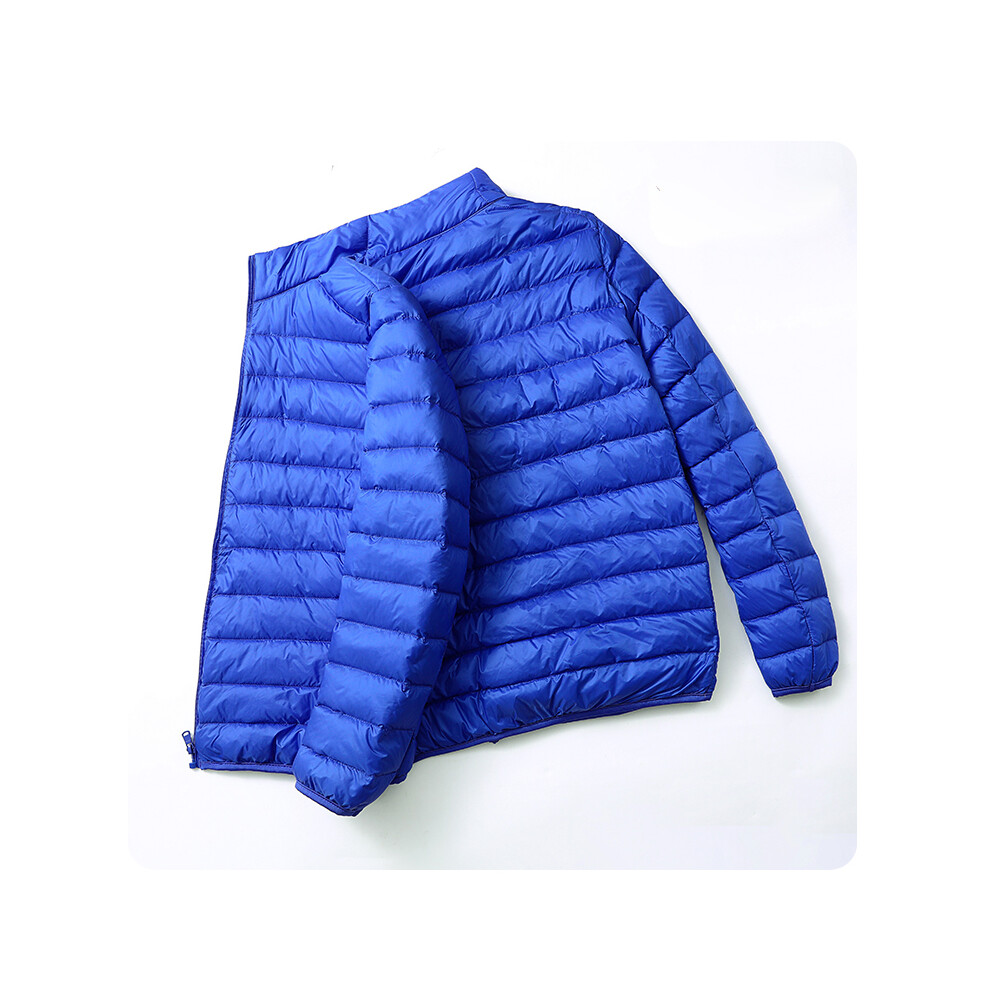 (Bleu, M) Doudoune en duvet de canard pour homme Ultra légère à capuche pour printemps Vêtements d'extérieur portables Manteau