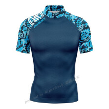 (#4,XS) nouveaux hommes à manches courtes régulière Surf chemise de soleil Surf T-Shirts plage crème solaire Rashguard Protection