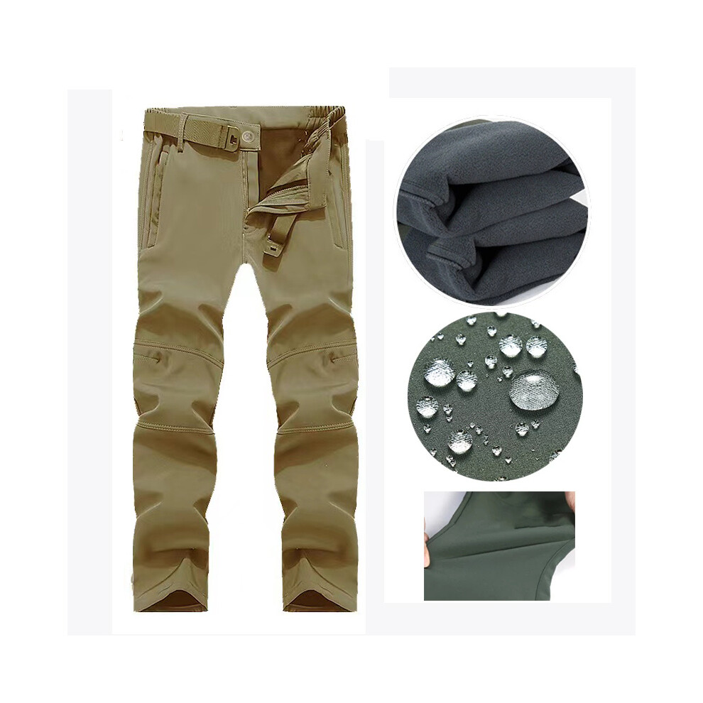 (Pantalon kaki, S (45-57 kg)) Polaire Automne Militaire Hommes Vestes Imperméable Pêche Chasse Randonnée Camping Escalade