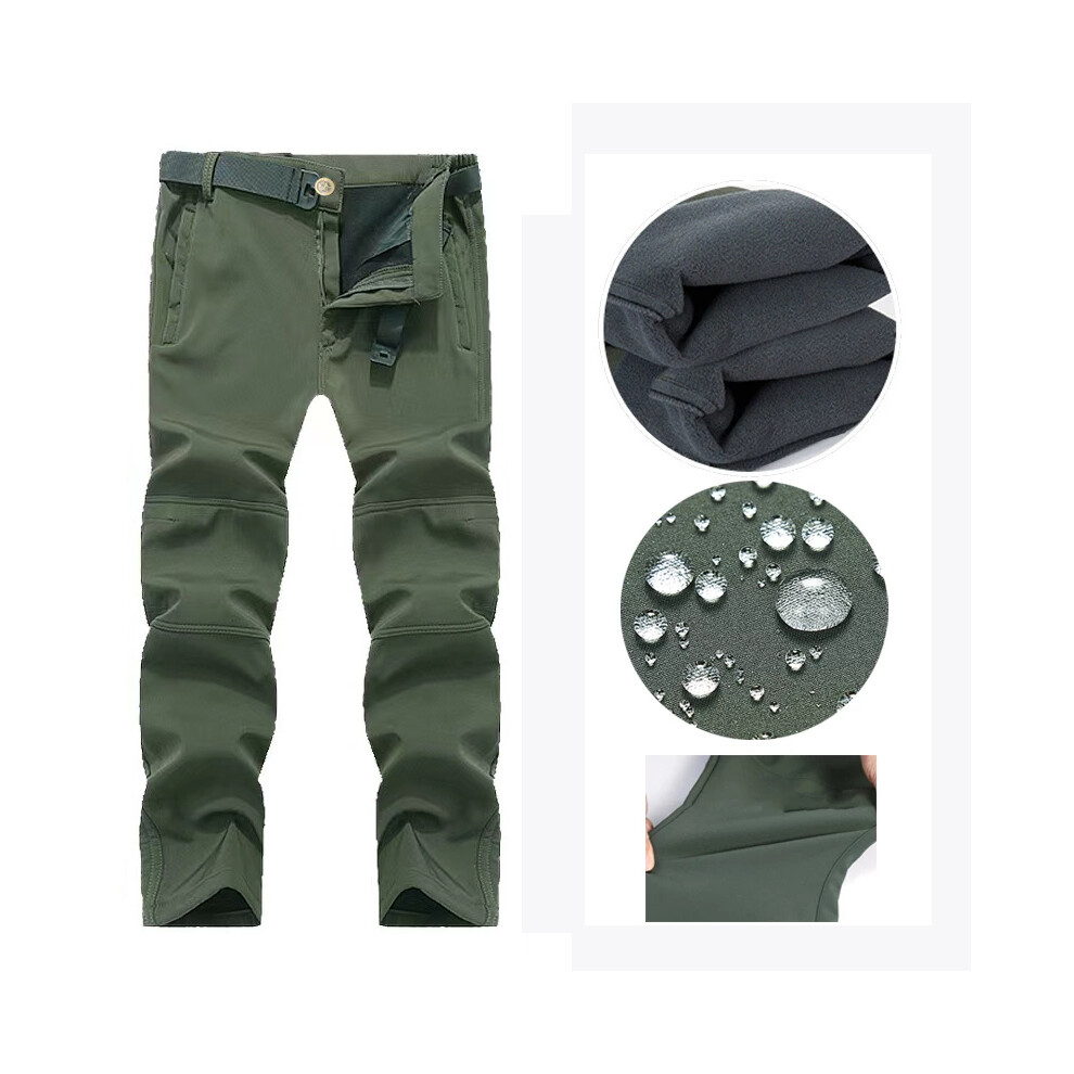 (Pantalon vert, 4XL (105-115 kg)) Polaire Automne Militaire Hommes Vestes Imperméable Pêche Chasse Randonnée Camping Escalade