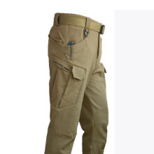 (Pantalon kaki X7, L (65-75 kg)) Polaire Automne Militaire Hommes Vestes Imperméable Pêche Chasse Randonnée Camping Escalade