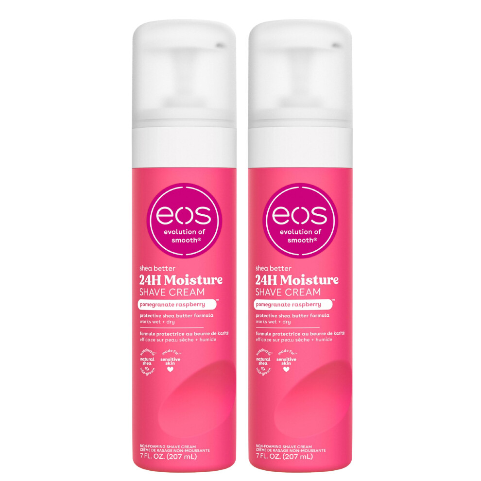 Eos Cream Shea Better Women's Shave - Pomegranate Raspberry Shea Butter Skin Care Shaving 14 Fl Oz 2-Pack