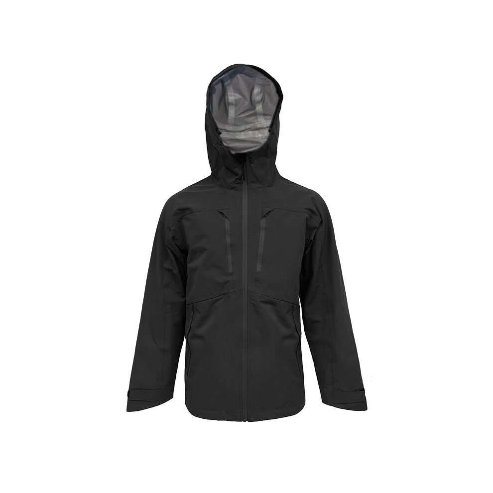 (Noir, L) Veste de sport imperméable 3 couches avec capuche pour homme Coupe-vent Keep Warmth S-L 100 % polyester Technologie
