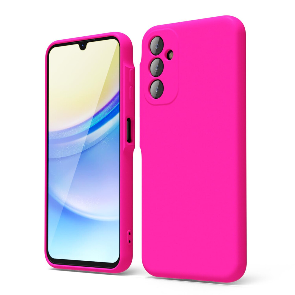 Oakxco For Samsung Galaxy A15 5G Case Liquid Silicone Neon Bright Solid Color Soft Rubber Gel Elegant Thin Slim Tpu Matte Smooth Case With Camera Le 764938986361