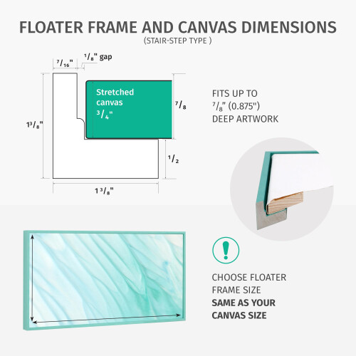 Πλαίσιο Floater Pixy Canvas 5x10 για καμβά 3/4 (0.75) ίντσας 1