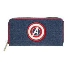Marvel Purse Avengers A Logo new Official Womens Blue Zip Around