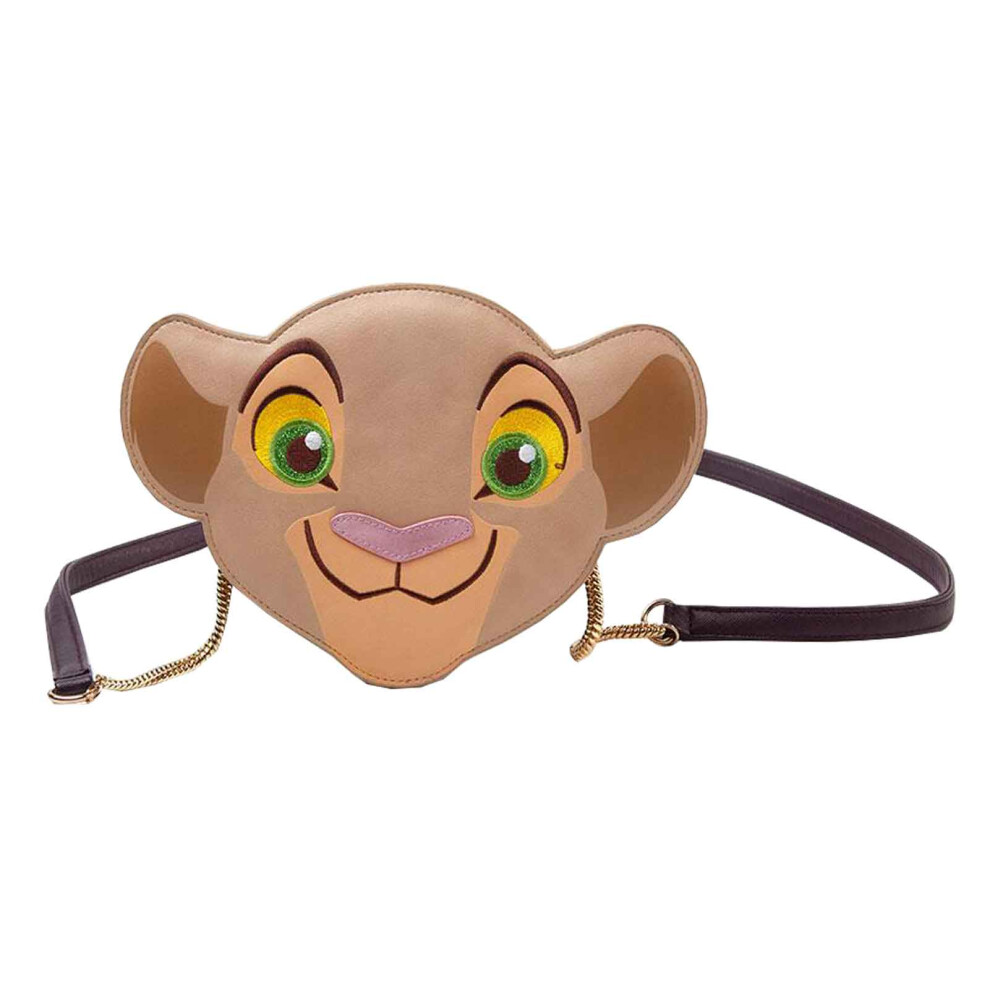 Lion King Shoulder Bag Nala Face Shaped new Womens Official Disney Brown