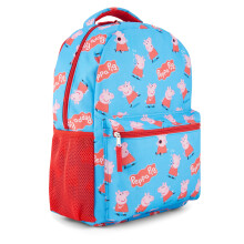 Peppa Pig Allover Print Backpack - Adventure with Peppa and George in Every Step A Playful and Colorful Kids School Bag