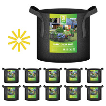 Ipower 10 pack 3 gallons de plante sacs de pomme de terre epaissis epaissis de pomme de terre de croissance aeration de la pomme de terre durable