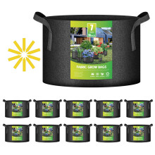 Ipower 10 pack 7 gallons Sacs de plante lourde epaissis epaissis en tissu non tisse Potato Poser Aeration Recipient durable avec des manches de s