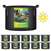 Ipower 10 pack 10 gallons Sacs de plante lourde epaissis epaissis en tissu non tisse Potato Poser Aeration Conteneur durable avec des manches de