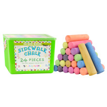 Secchiello moderno di gessetti per marciapiedi atossici Kid Made (24 pezzi) - Set di gessetti colorati lavabili per giochi all'aperto per bambini