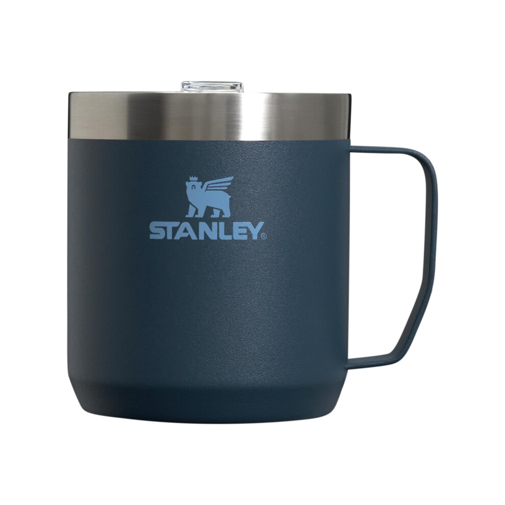 Stanley Stay Hot Camp Mug - Durable 18/8 Stainless Steel Insulated Mug - Splash-Free Tritan Drink-Thru Lid - 12 OZ - Navy