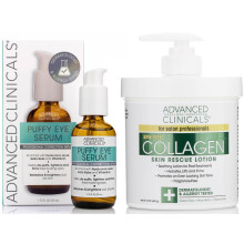Advanced Clinicals Collagen Cream + Puffy Eye Face Serum 2pc Set | Fir