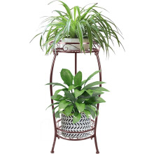 MOCORY Växtställ Inomhus Utomhus 2 Tiers 27" Högt Metall Blomkruka Ställ Heavy Duty