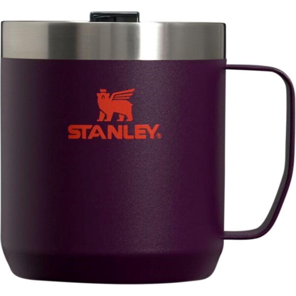 Stanley Stay Hot Camp Mug - Durable 18/8 Stainless Steel Insulated Mug - Splash-Free Tritan Drink-Thru Lid - 12 OZ - Plum