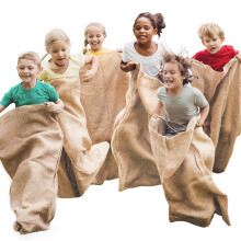 JOYIN 6 Pack Grote Jute Aardappelzak Race Tassen, 39" x 25" Aardappelzakken voor Kinderen & Volwassenen