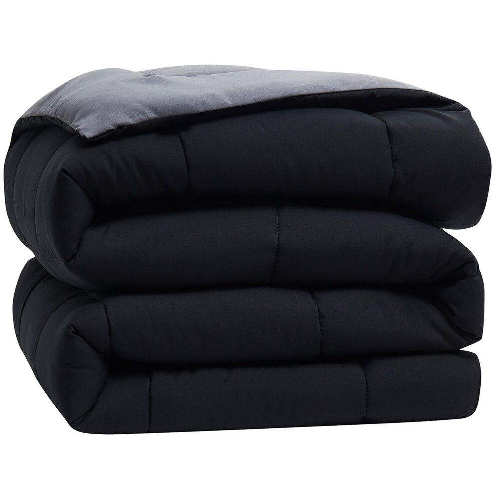 Dekbedovertrek 3-Delig Gewatteerd Alternatief Dekbed California Kingsize Met 2 Kussenslopen All Season Blackgr-image