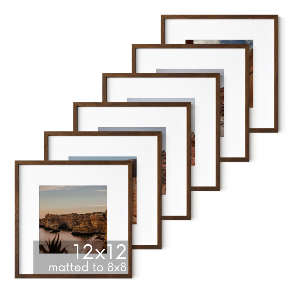 Cadres HAUS AND HUES 12x12 Cadres photo en noyer Cadres 12 x 12 Ensemble de 6 cadres photo carr   s Cadres photo 12x12 Cadres photo carr   s P