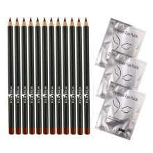Italia Deluxe 12 Stck Eyeliner-Stift, ultrafein, cremig, hochpigmentiert, langlebig + 3 Paar Hydrogel-Augenpflaster fr Wimpernverlngerungen (braun