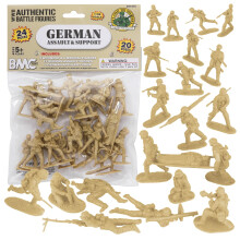BMC CTS WW2 Tyska Soldater & Medicinska Plastfigurer - 24st Tan Soldater