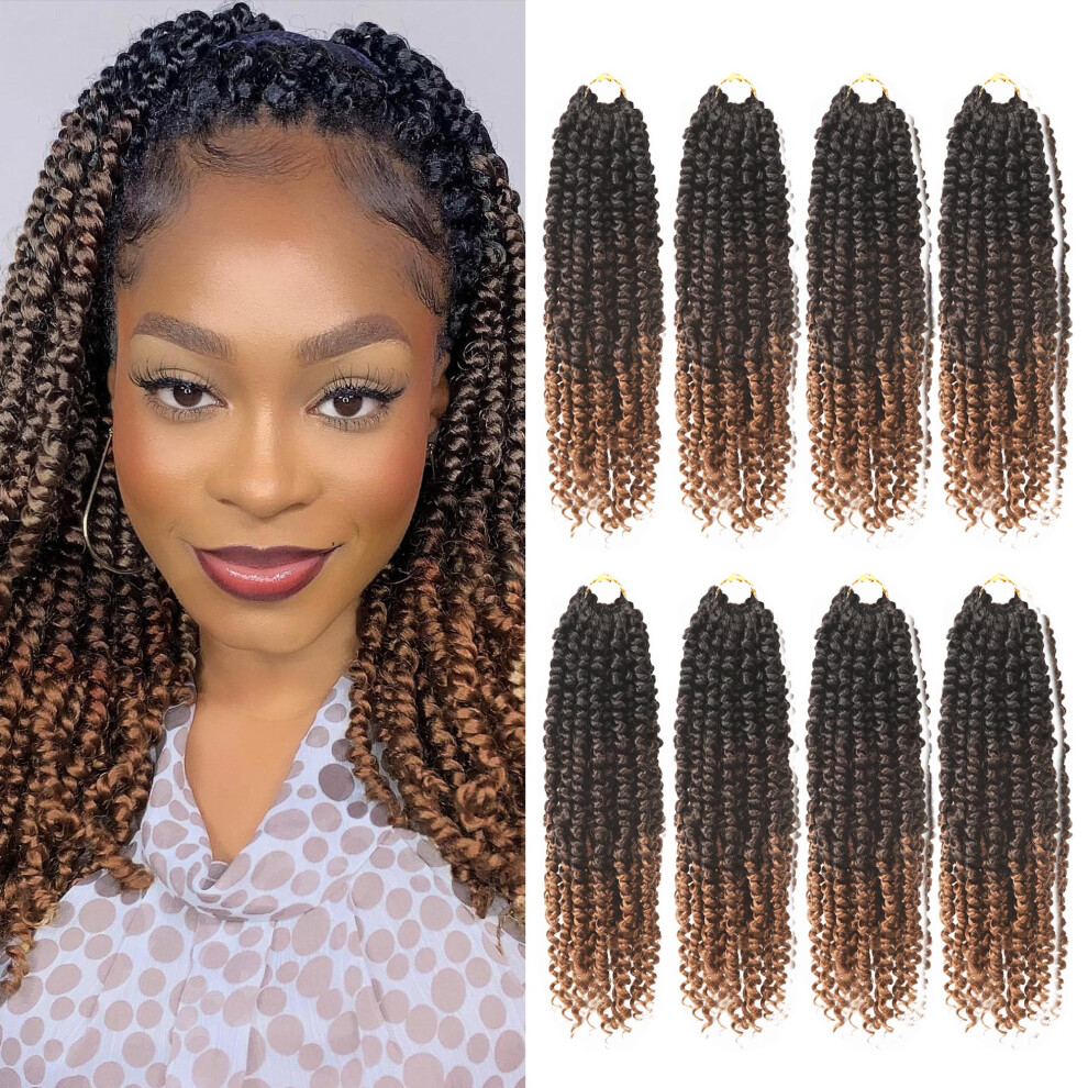 Dubbelbladig Unisex Not,Specified Bileaf Passion Twist Crochet Hair 12 Inch Passion Twist Hair Crochet Twist Braids Bohemian Braiding Hair Curly Ends 8 Packs Crochet Hair For