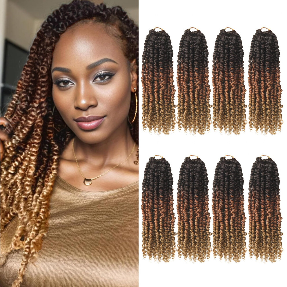 Dubbelbladig Unisex Not,Specified Bileaf Passion Twist Crochet Hair 12 Inch Passion Twist Hair Crochet Twist Braids Bohemian Braiding Hair Curly Ends 8 Packs Crochet Hair For