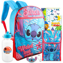 Disney Lilo and Stitch Backpack with Lunch Box for Girls - Bundle with Stitch Backpack, Stich Lunch Bag, Tattoos, More | Lilo and Stitch Backpack Set