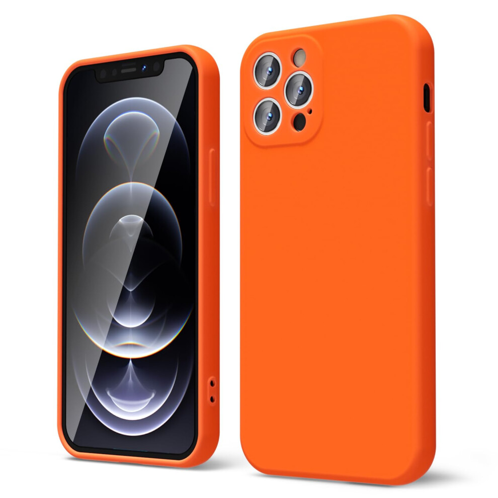 Oakxco Dla Iphone 12 Pro Max Etui Plynny Silikon Fluorescencyjny Jasny, Jednolity Kolor Miekki Gumowy Zel Elegancka Estetyczna Obudowa Cienka, Sz-image