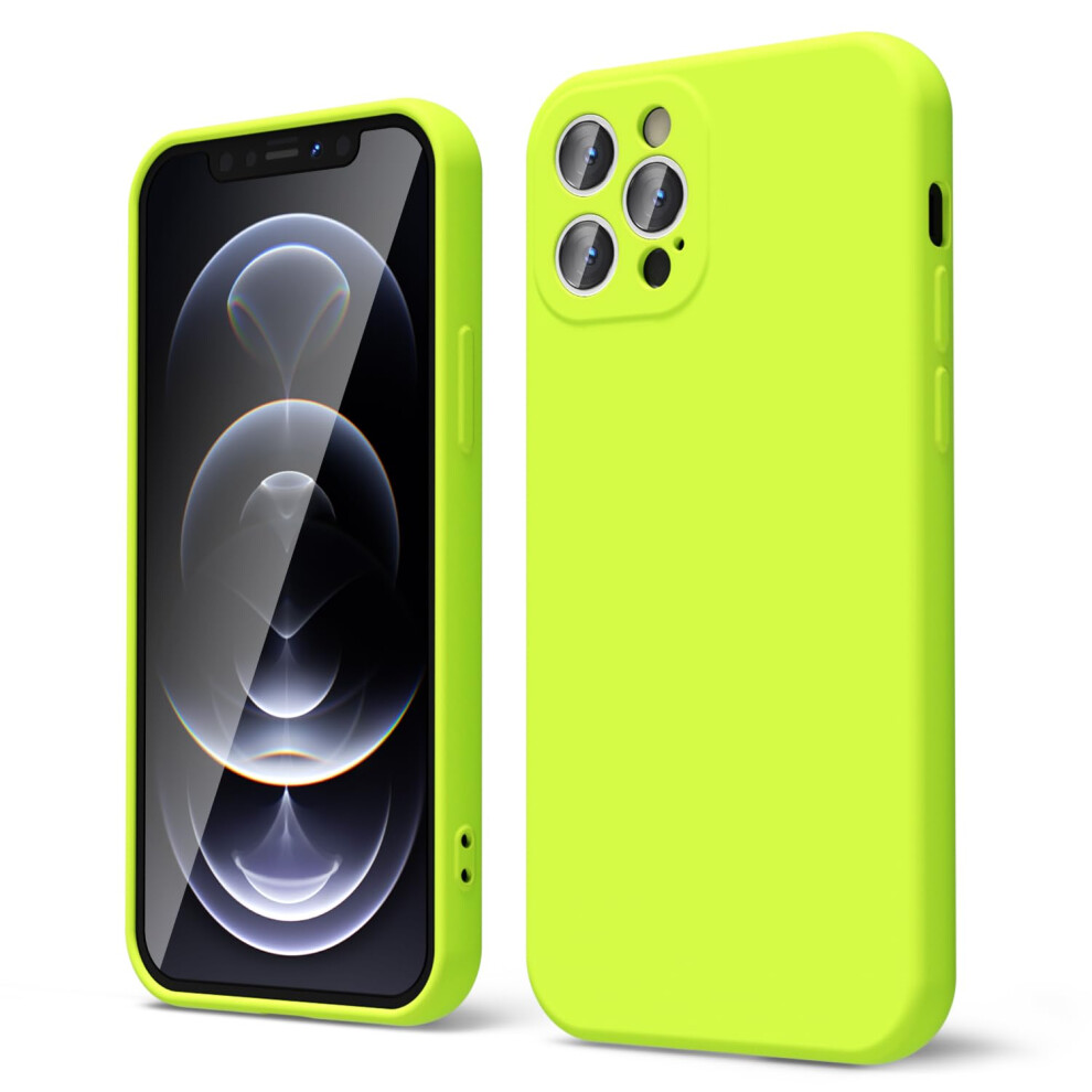 Oakxco For Iphone 12 Pro Max Case Liquid Silicone Fluorescent Bright Solid Color Soft Rubber Gel Elegant Aesthetic Cover Slim Tpu Matte Plain Smoot 722898834627