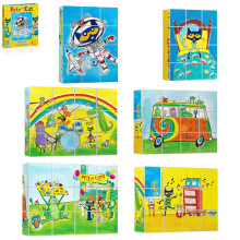Picassotiles Pete The Cat Magnet Puzzle Build Block Cubes 6 tegneserie tema hjerneteaser puslespil blanding og match magnetisk leget stam uddanne
