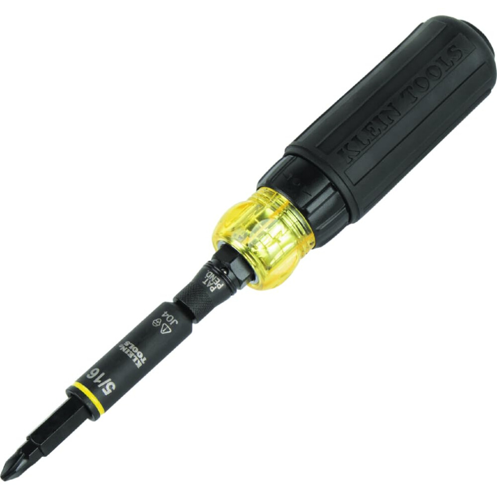 Klein Tools 32500HDRT KNECT Ratcheting Screwdriver Multi-Bit Screwdriver/Nut Driver Impact Rated 11-in-1 Tool with Phillips Slotted Square and Tor