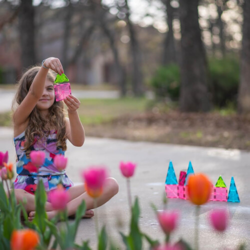 MAGNA-TILES Χρωματική Συλλογή Floral 20-Τεμαχίων Μαγνητικό Σετ Δόμησης 2