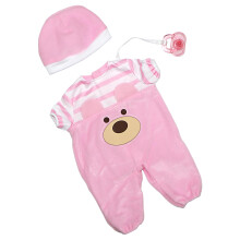 JC Toys | Rzsaszn medve sie | Baby Doll ruhja Hat cumi | | 2 letkor A 12 ""- 14"" ""babkhoz illeszkedik