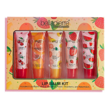 bellapierre Cosmetics 5Piece Natural Lip Balm Kit Moisturizing Lip Gloss Fruit Flavored Liquid Lip Balm Collection