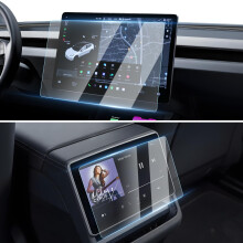 Karltys 2 Stck 2024 Model 3 Highland Displayschutzfolie fr Refresh Tesla Model 3 Highland Zubehr 2024 2025 15,4-Zoll-Touchscreen und 8-Zoll-Rckbi