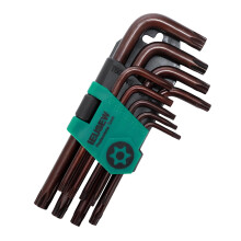 Ieusew Conjunto de Chaves Allen Torx, Conjunto de Chaves Estrela Anti-Roubo, Aço S2, 9 Peças T10-T50