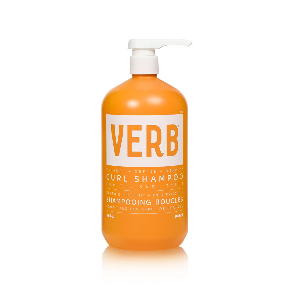 Verb Curl Shampoo - Mild, Cleanse And Smooth - Vegan Curl Defining Shampoo For Frizzy Hair- Intensive Hydration Curly Hair Shampoo, 32 Fl Oz