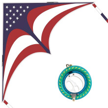 Mint's colorat Life 60 '' Delta Kite cu 7.1in Kite Tambur Winder Easy Flying Kite & Kite String Spool pentru copii ?i adul?i Cel mai bun set de z