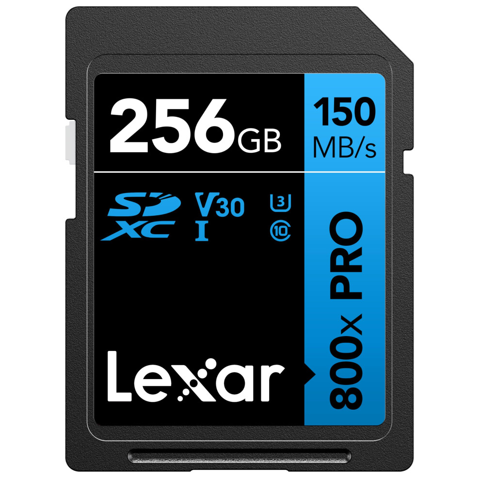 Lexar 256GB High-Performance 800x PRO SDXC UHS-I Memory Card  C10  U3  V30  4K UHD Video  Up to 150MB/s Read  for Point-and-Shoot & Mid-Rang