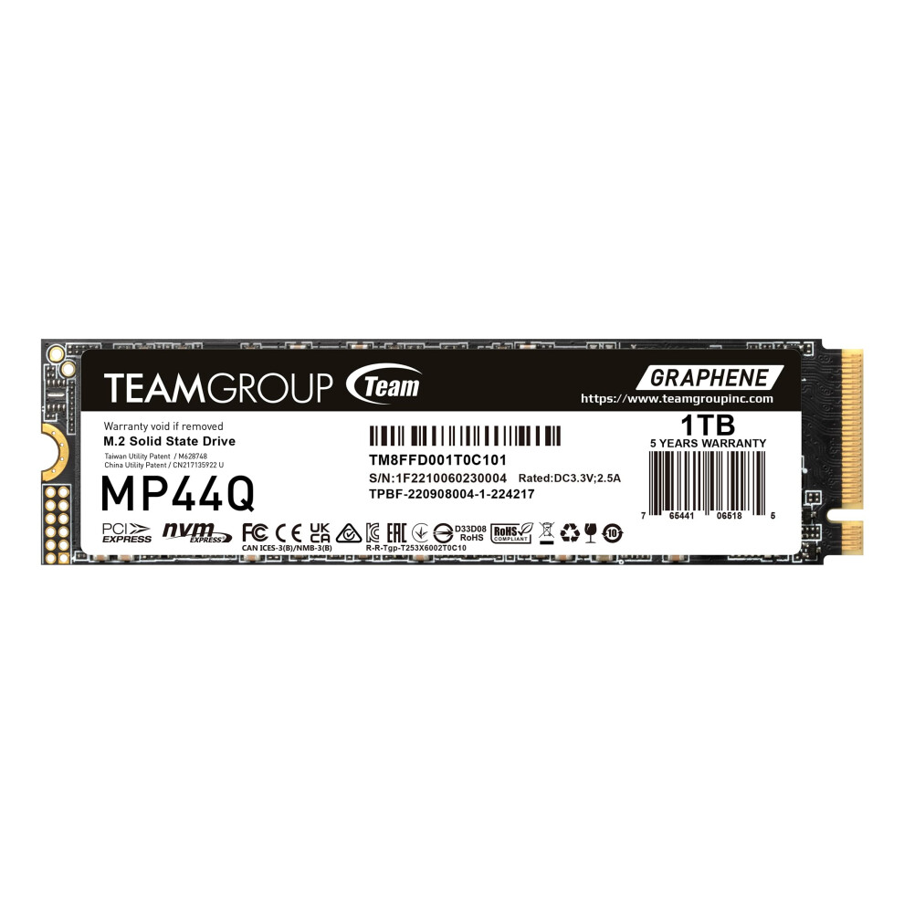 Teamgroup Cache MP44Q Slc Gen 4X4 M.2 2280 Pcie 4.0 Con Nvme Per Laptop E Desktop E Nuc E Nas Ssd Velocità Di Lettura/Scrittura Fino A 7400/6200Mb/S TM8FFD001T0C101-image
